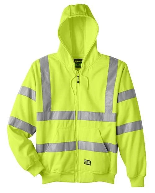Berne Men's Berne Hi-Vis Class 3 Lined Hooded Sweatshirt - HVF021