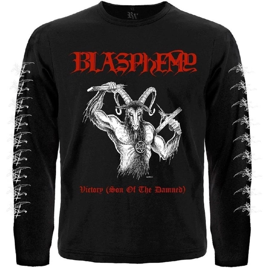 Blasphemy "Victory (Son Of The Damned)"  Long Sleeve Black T-Shirt bathory