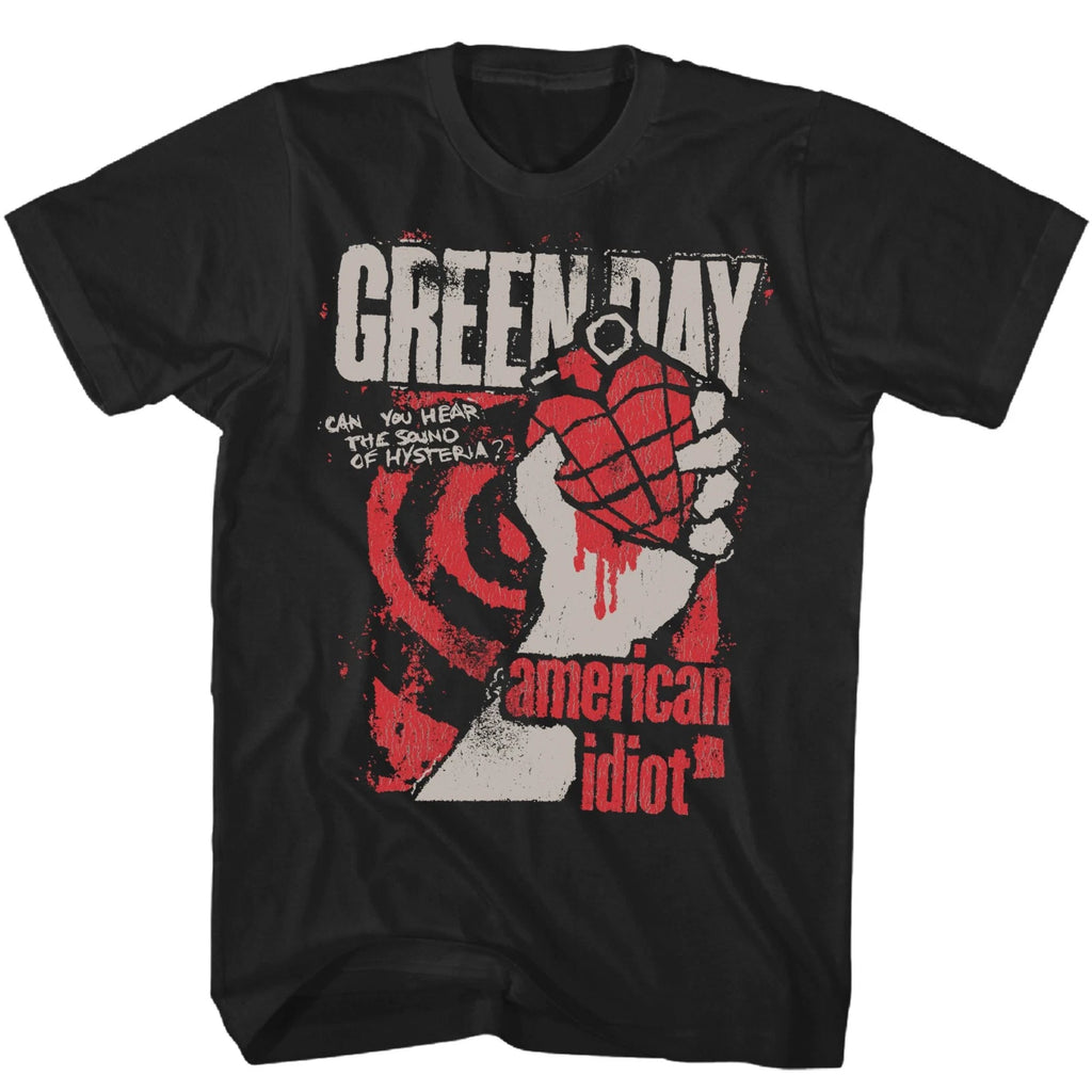 Green Day American Idiot Hysteria Mens T Shirt Music Classic Band Tee New Black