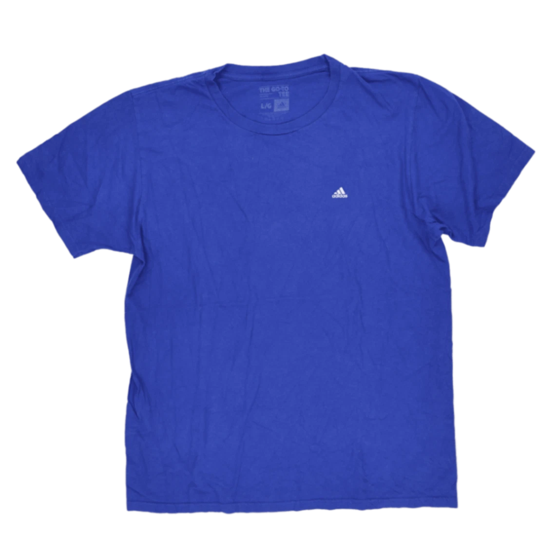 Adidas Men's Blue Crew Neck Short Sleeve Cotton T-Shirt Size L