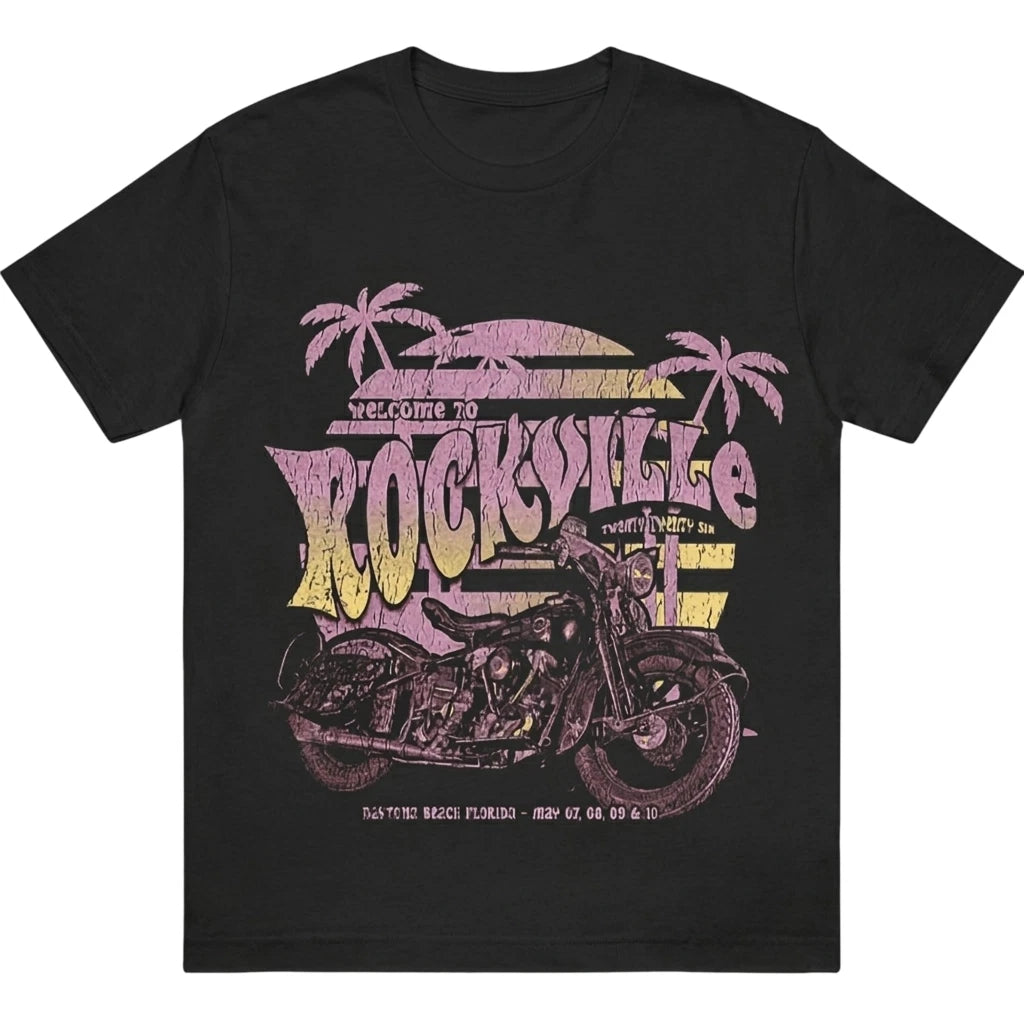 Welcome To Rockville 2026 Striped Sunset Florida Vibes Reprint Graphic T-shirt