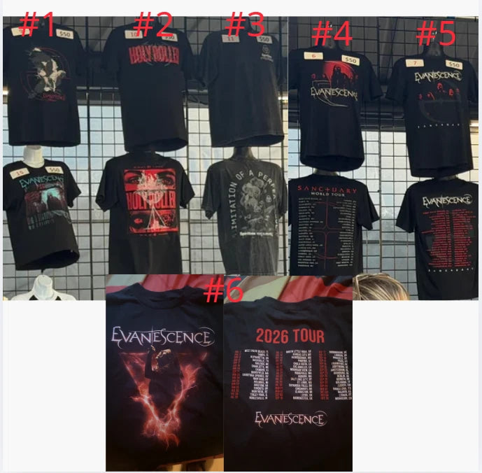 Evanescence & Tour Guest Graphic T-Shirts 2026 Concert Reprint