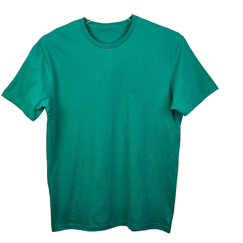 T-Shirt Blank Unisex Crew Neck Short Sleeve Cotton Kelly Green Large