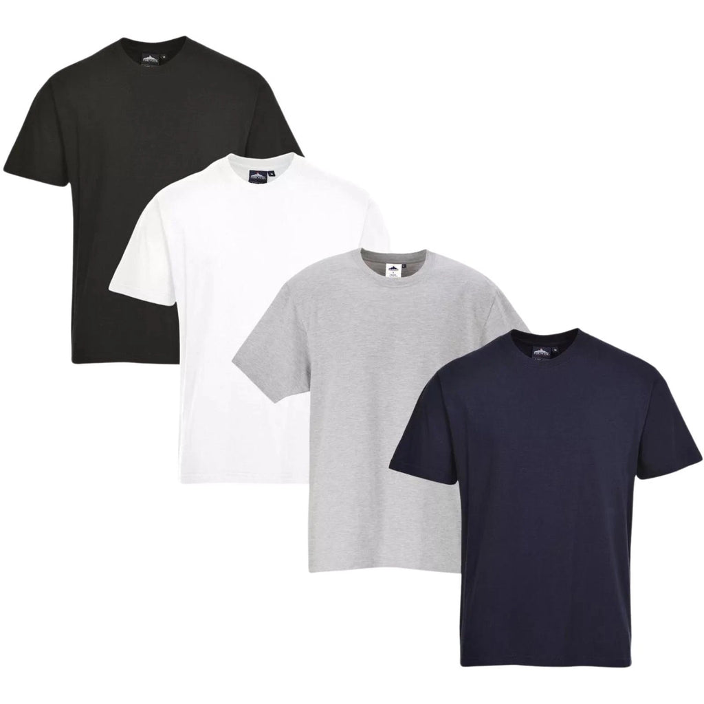 Portwest Turin Premium Men T-Shirt Uniform 100% Cotton Safety Work Wear #B195