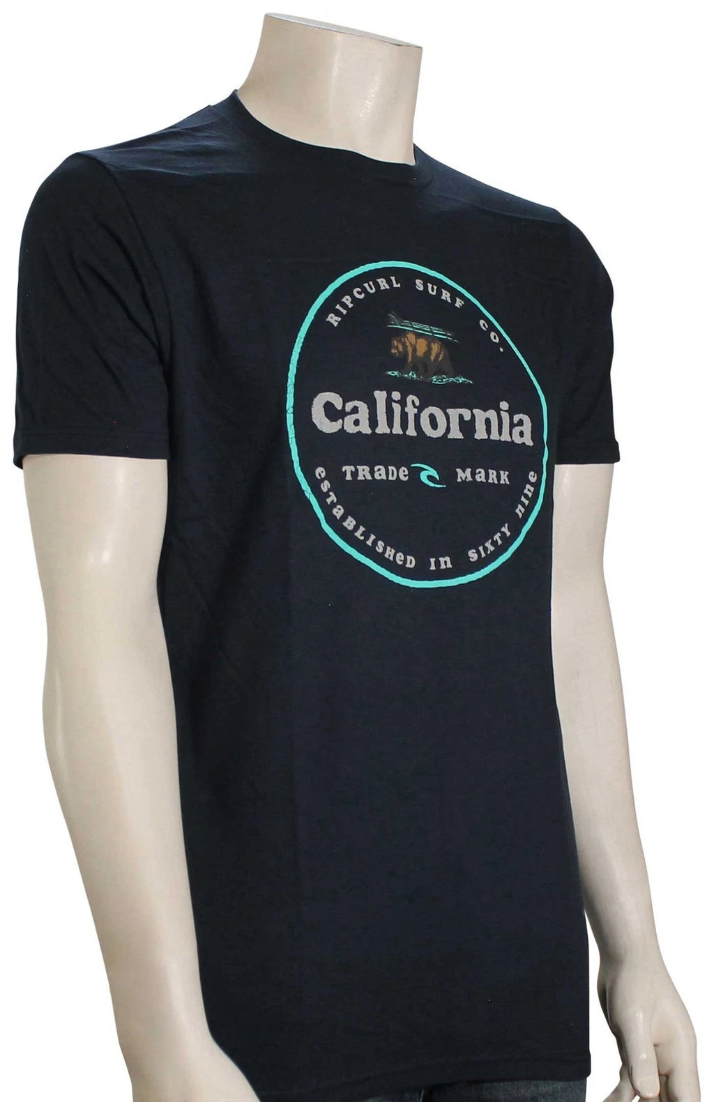 Rip Curl Big Cali Bear Premium T-Shirt - Navy - New