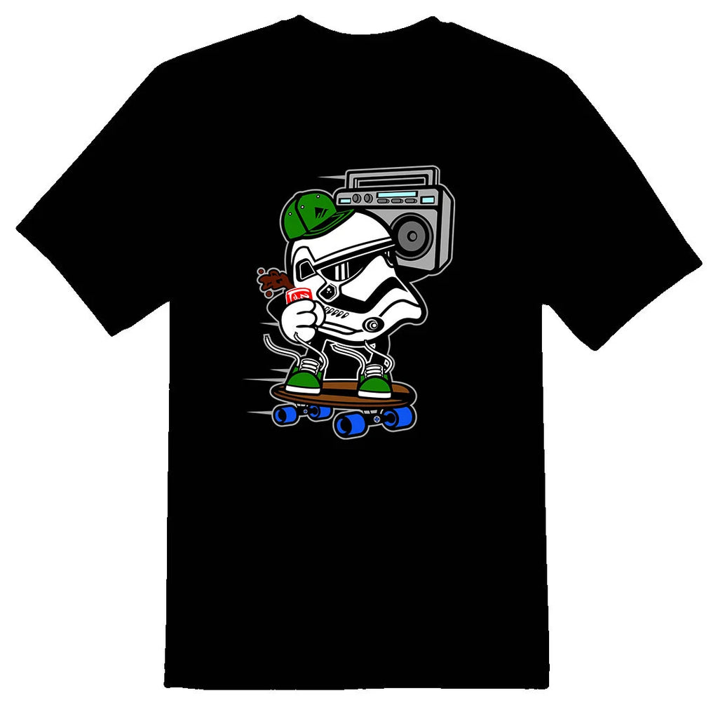 Street trooper boombox skater skateboard Tee shirt black or white