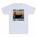 Shirt Cat Black Funny Cat Oh T Vintage Sleeve Lawd Chock He Men's Short Comin