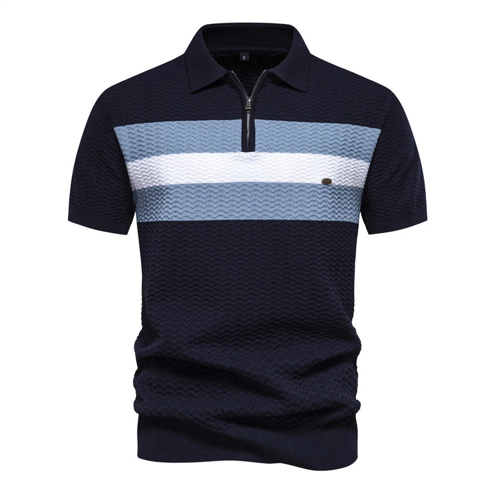 Men's Short Sleeve Slim Fit Polo Shirts Knitted Shirts Casual Golf Shirt