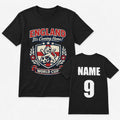 Personalised England World Cup T-Shirt Custom Name Number Football Fan Top