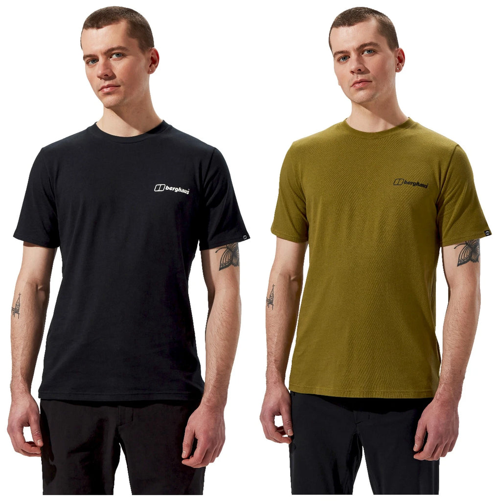 Berghaus Mens Cotton T-Shirt Short Sleeve Oversized Logo Lightweight Breathable