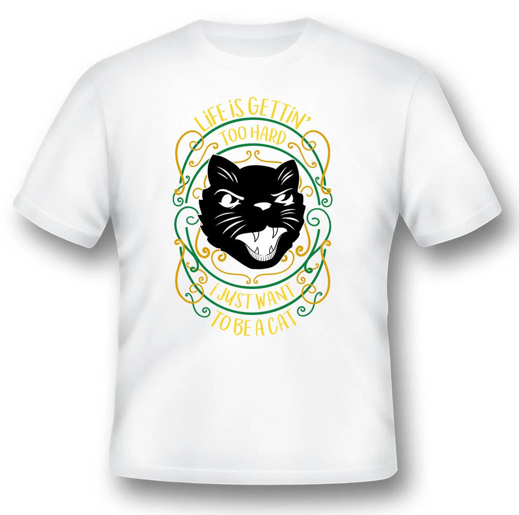 I just want to be a cat black or white tee shirt