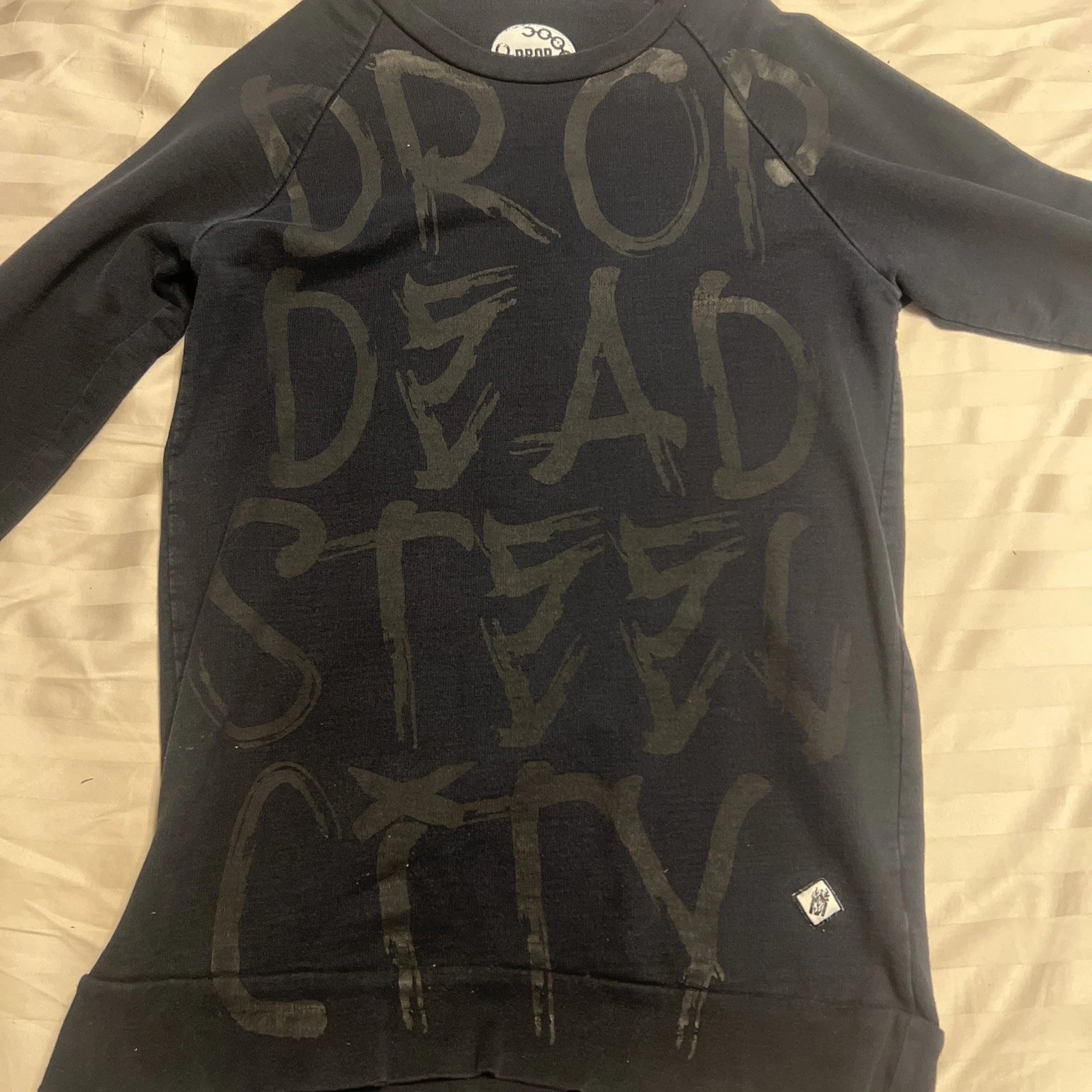 Drop Dead Brand Long Sleeve Crop T-Shirt Size Small