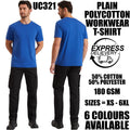 Plain Polycotton Workwear T-Shirt | 180 GSM | 50% Cotton 50% Polyester Crew Neck