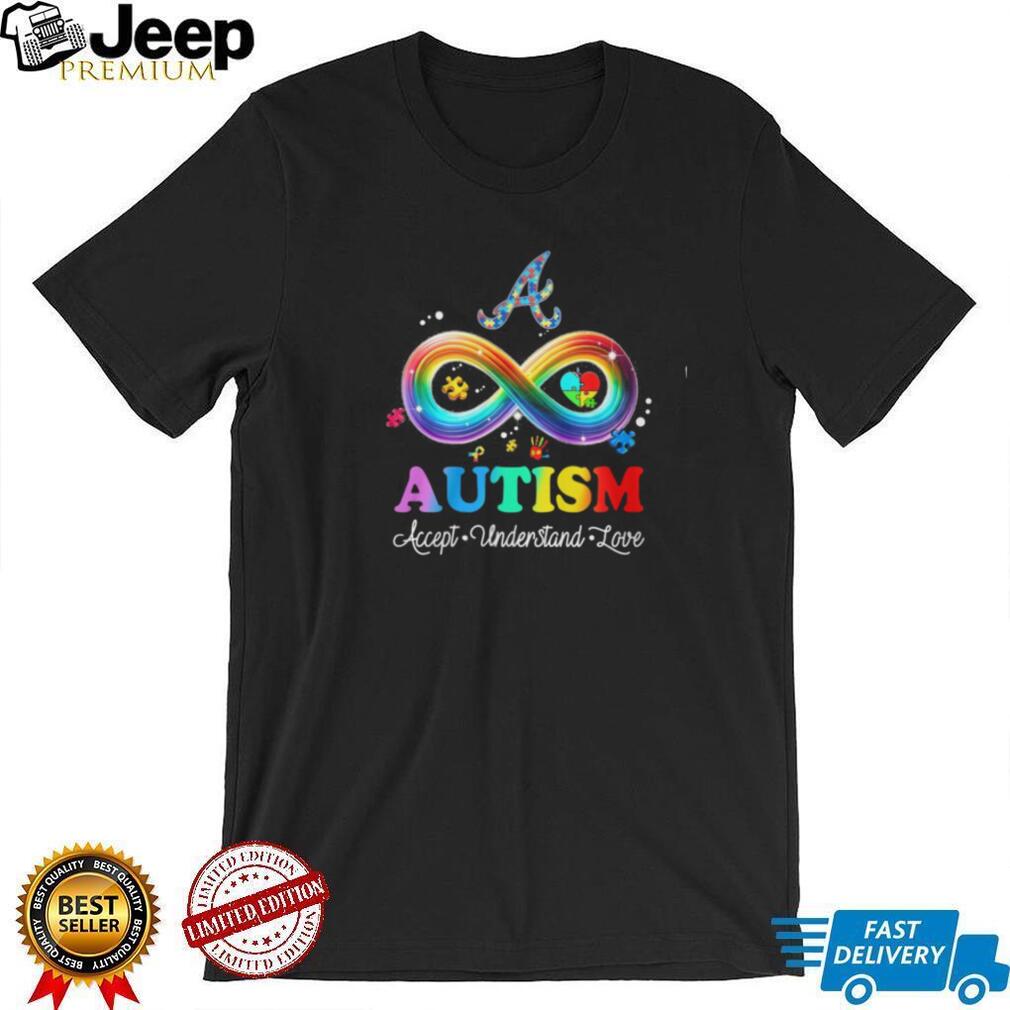 Atlanta Baseball Autism Awareness Infinity Rainbow Accept Understand Love T Shirt