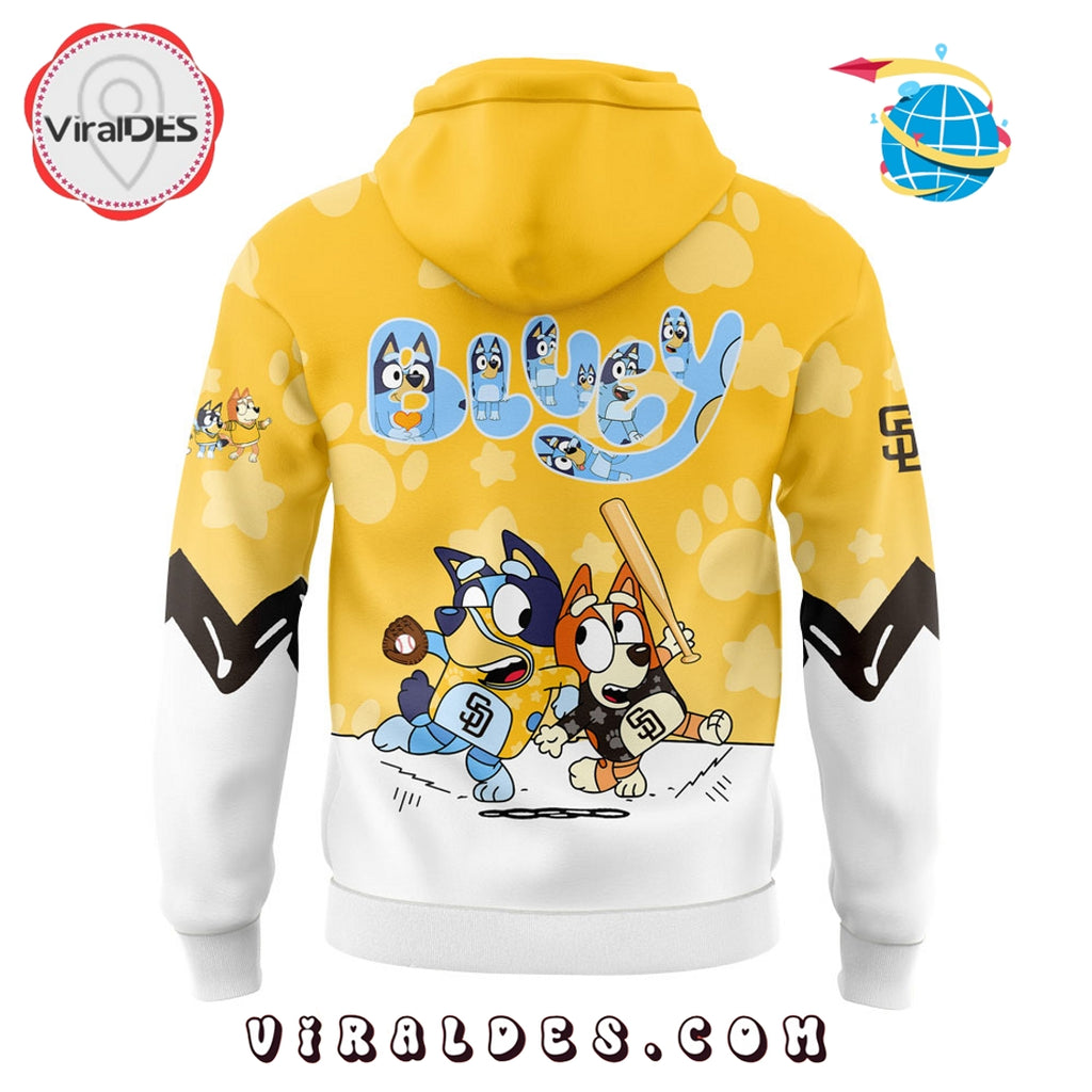 San Diego Padres Bluey and Bingo Yellow Hoodie