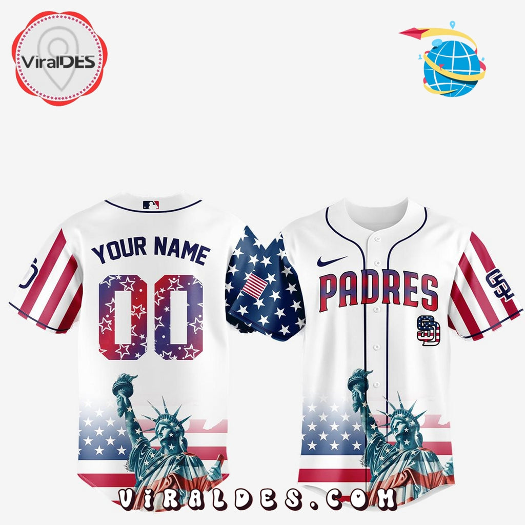San Diego Padres Custom Independence Day Baseball Jersey