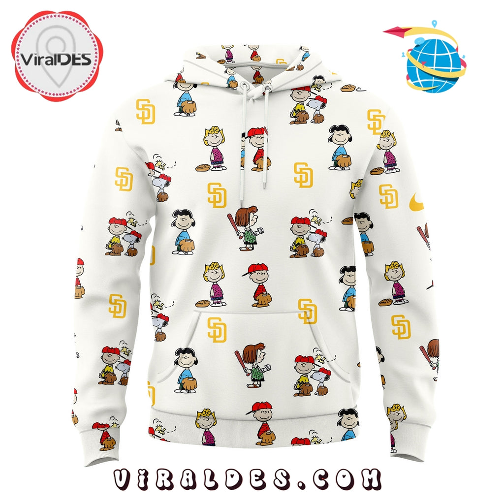 San Diego Padres Peanuts 75th Anniversary White Hoodie