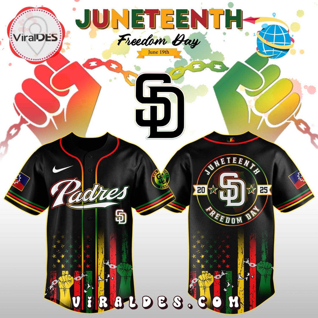 San Diego Padres x 2025 Juneteenth Day Jersey