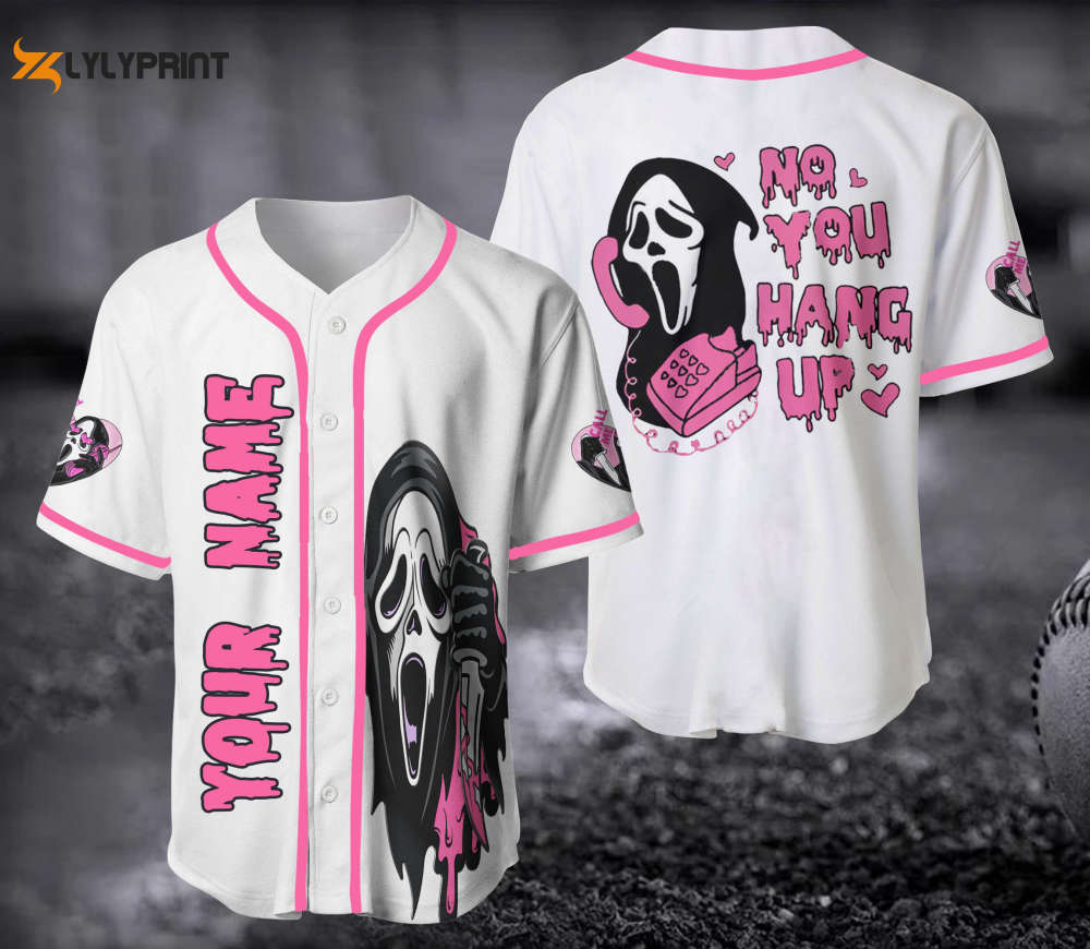 Scream No You Hang Up Horror Ghostface Baseball Jersey Shirt - lylyprint.com Hoodie, Sweatshirt | WearSparks.com (Image 2)