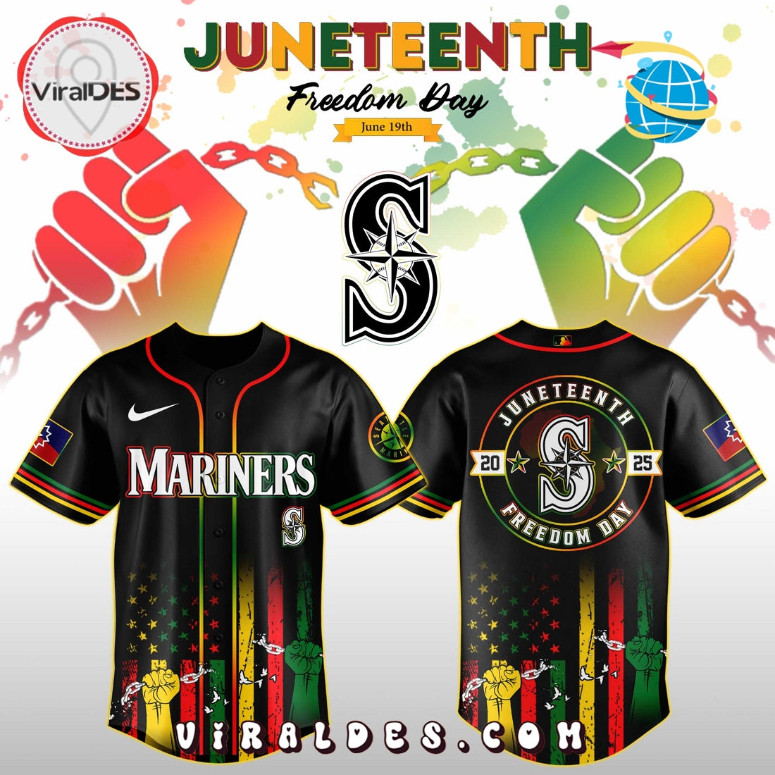 Seattle Mariners x 2025 Juneteenth Day Jersey