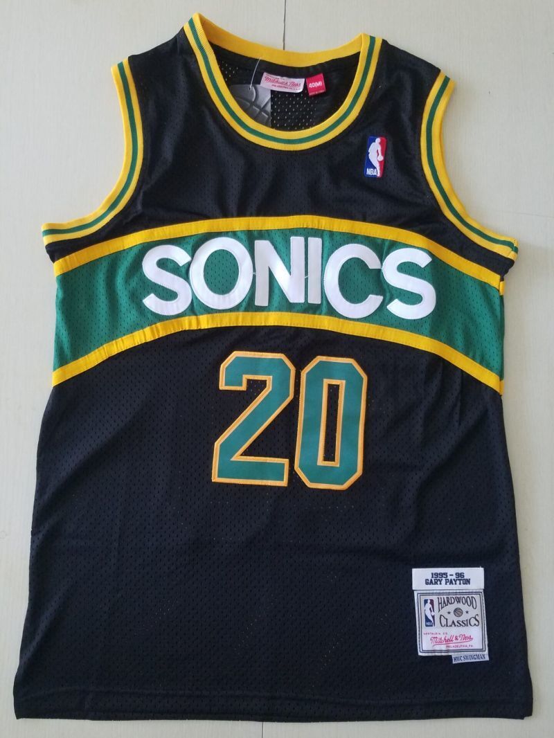 seattle supersonics #20 gary payton Supersonics 20 Black s-xxl Style 2