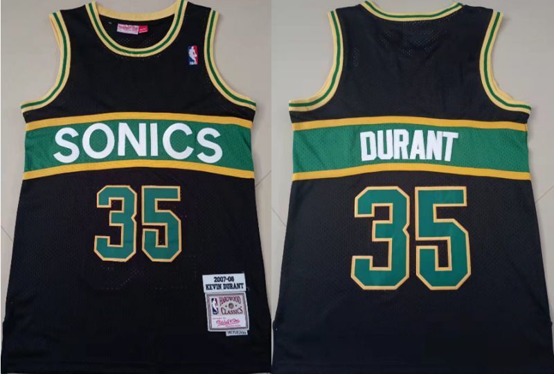 seattle supersonics #35 kevin durant Supersonics 35 # Durant Black Retro Jersey