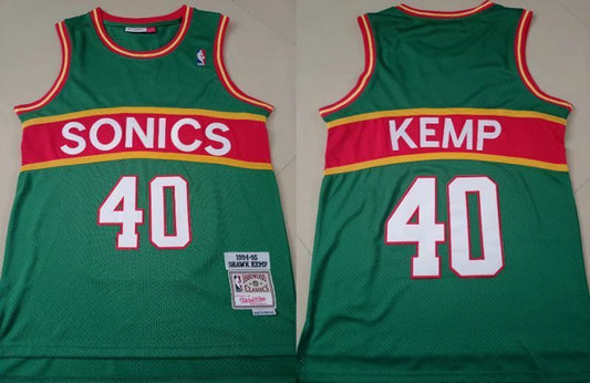 seattle supersonics #40 shawn kemp Supersonics 40 # - Kemp Green Retro Jersey