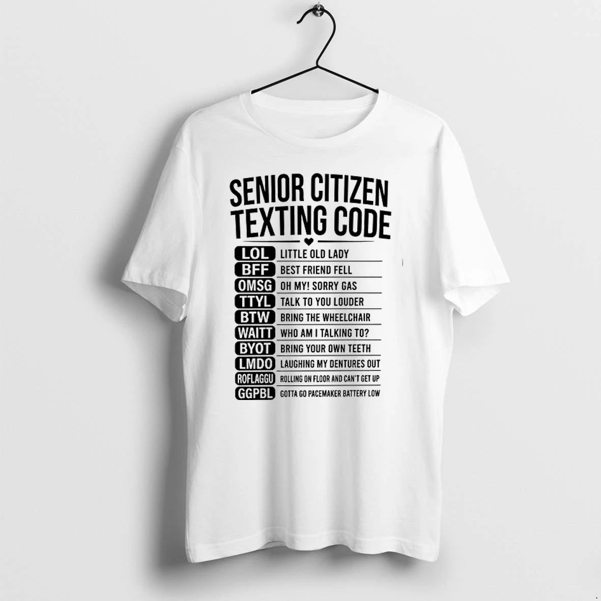 Senior Citizen Texting Code Funny Dictionary 0 Tshirts Sweater