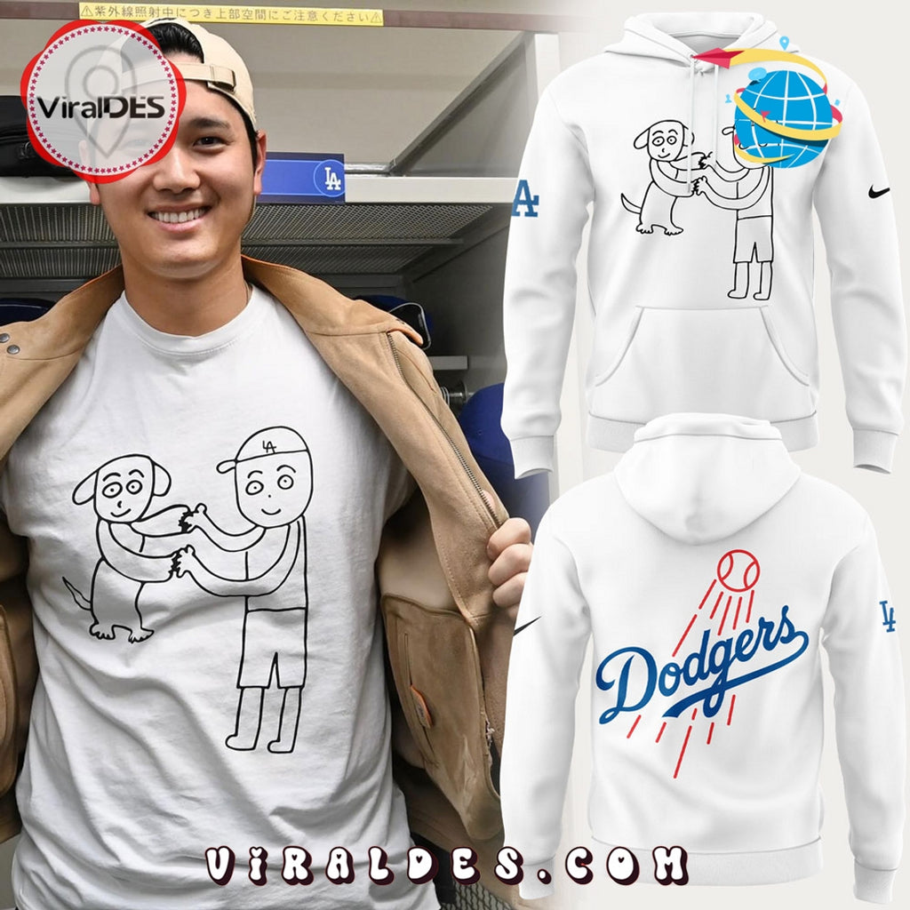 Shohei Ohtani vs Decopin drawn Kenta Maeda White Hoodie