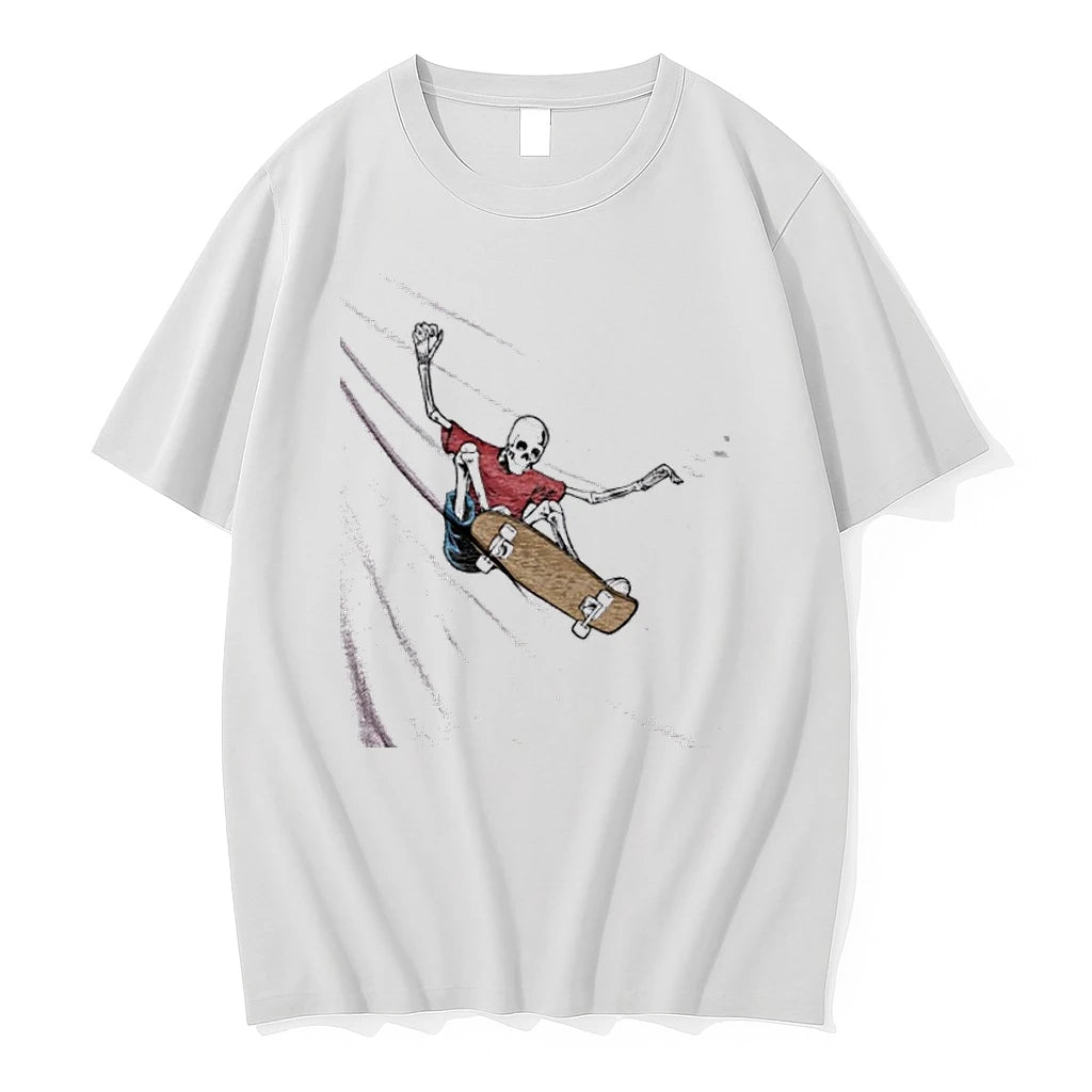 Skeleton Wearing Red Skateboarding Tshirts Sweater
