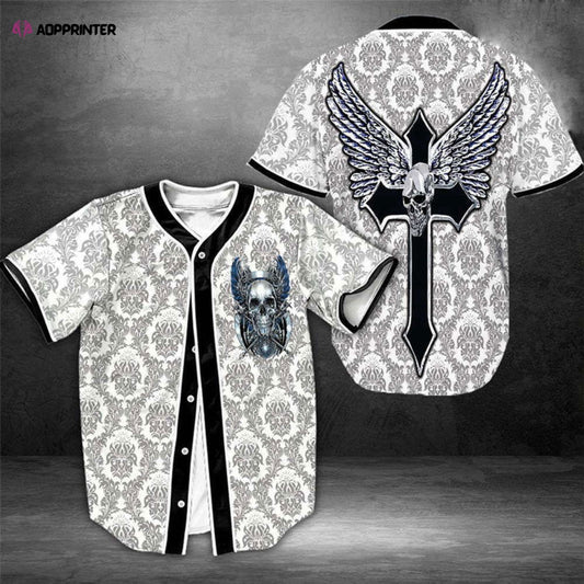 Skull Faith Over Fear Baseball Jersey | Colorful | Adult Unisex | S - 5XL Full Size - Aopprinter