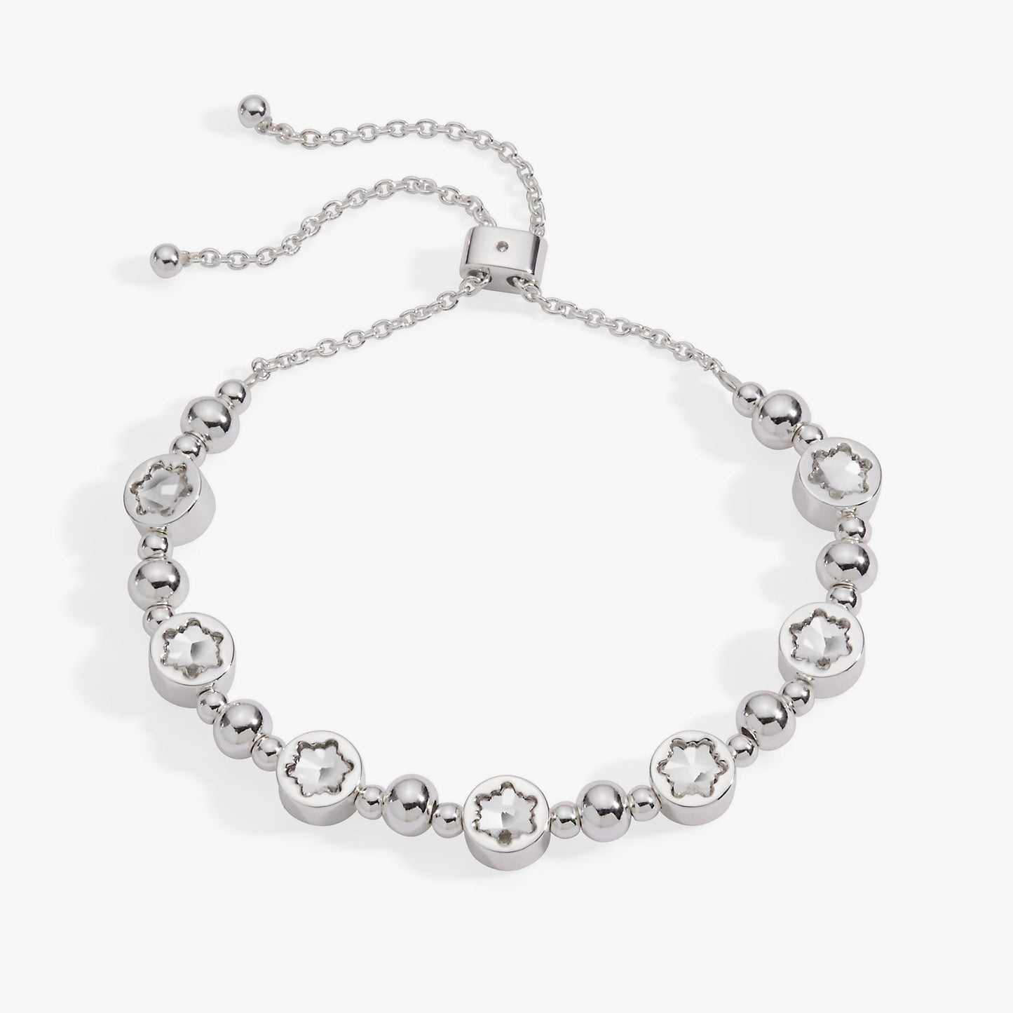 Crystal Snowflake Beaded Bolo Bracelet