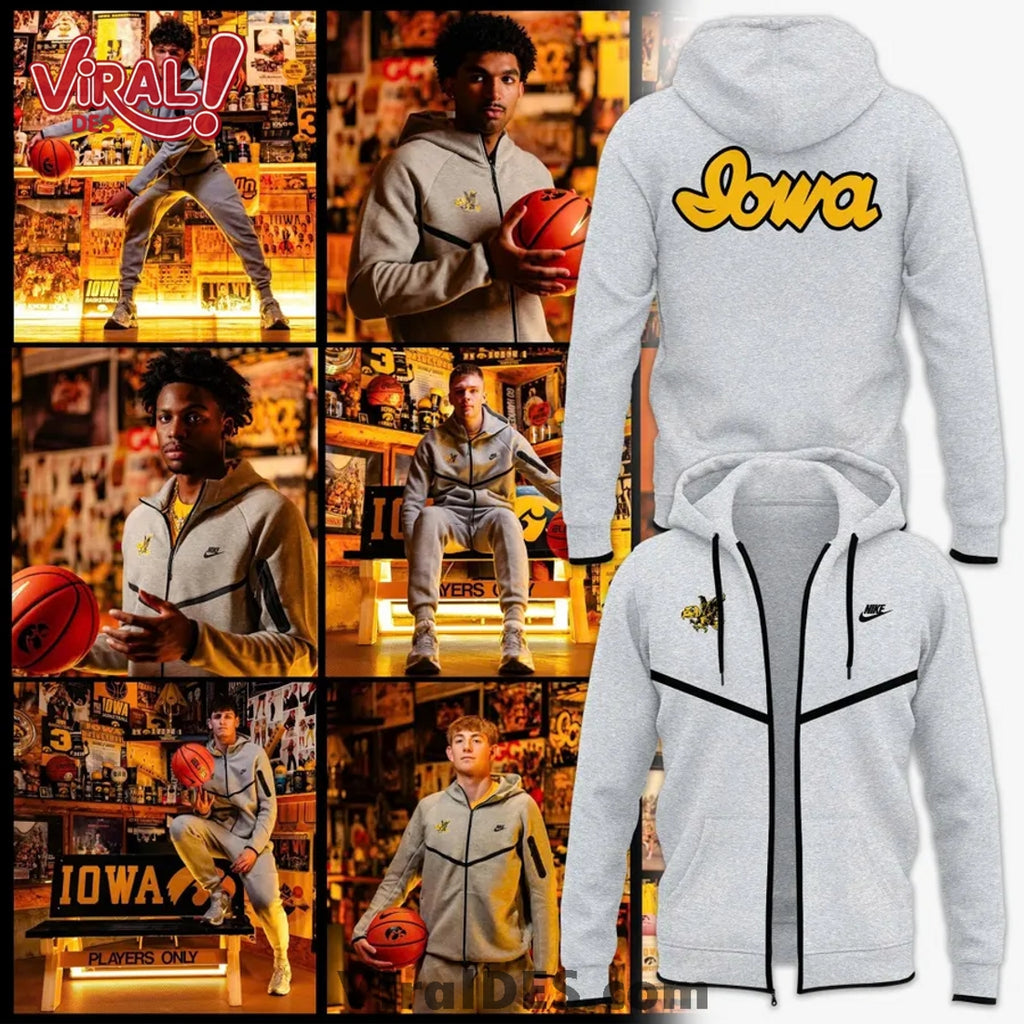 Special Throwback Iowa Men’s Basketball Zip Hoodie