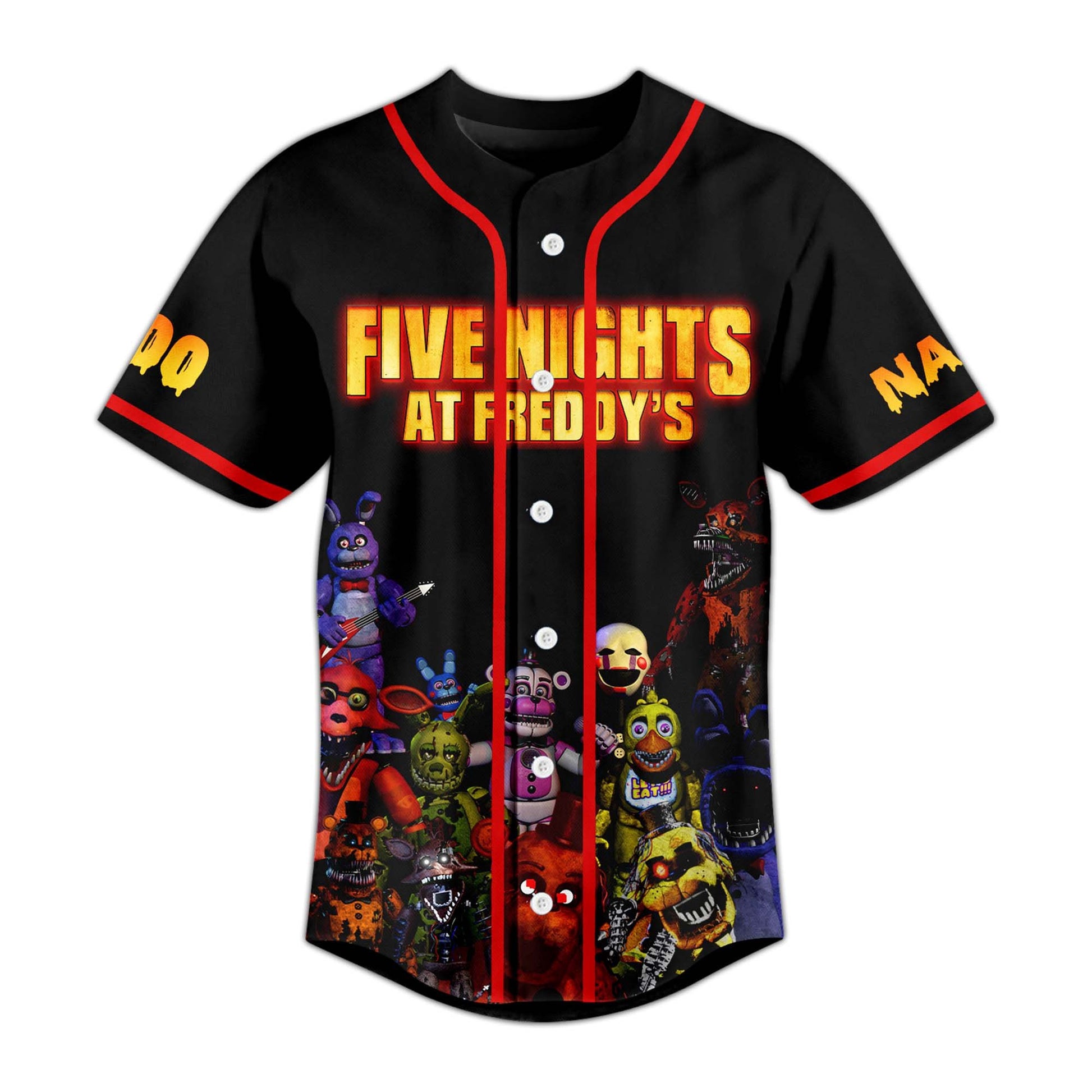 Spooky Five Nights At Freddy's Custom Baseball Jersey T-Shirts, Hoodie, Sweatshirt | WearSparks.com (Image 2)