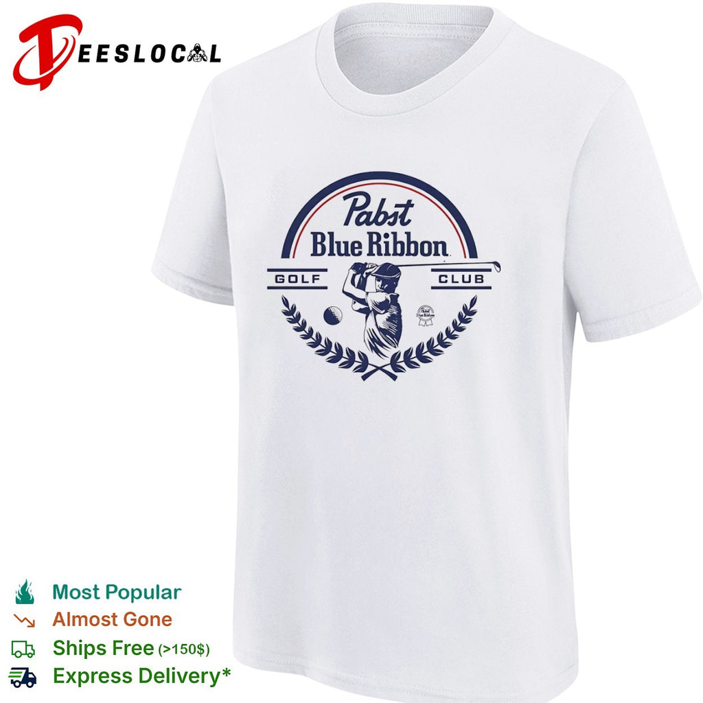 Pabst Blue Ribbon Golf Club Logo Beer PBR shirt