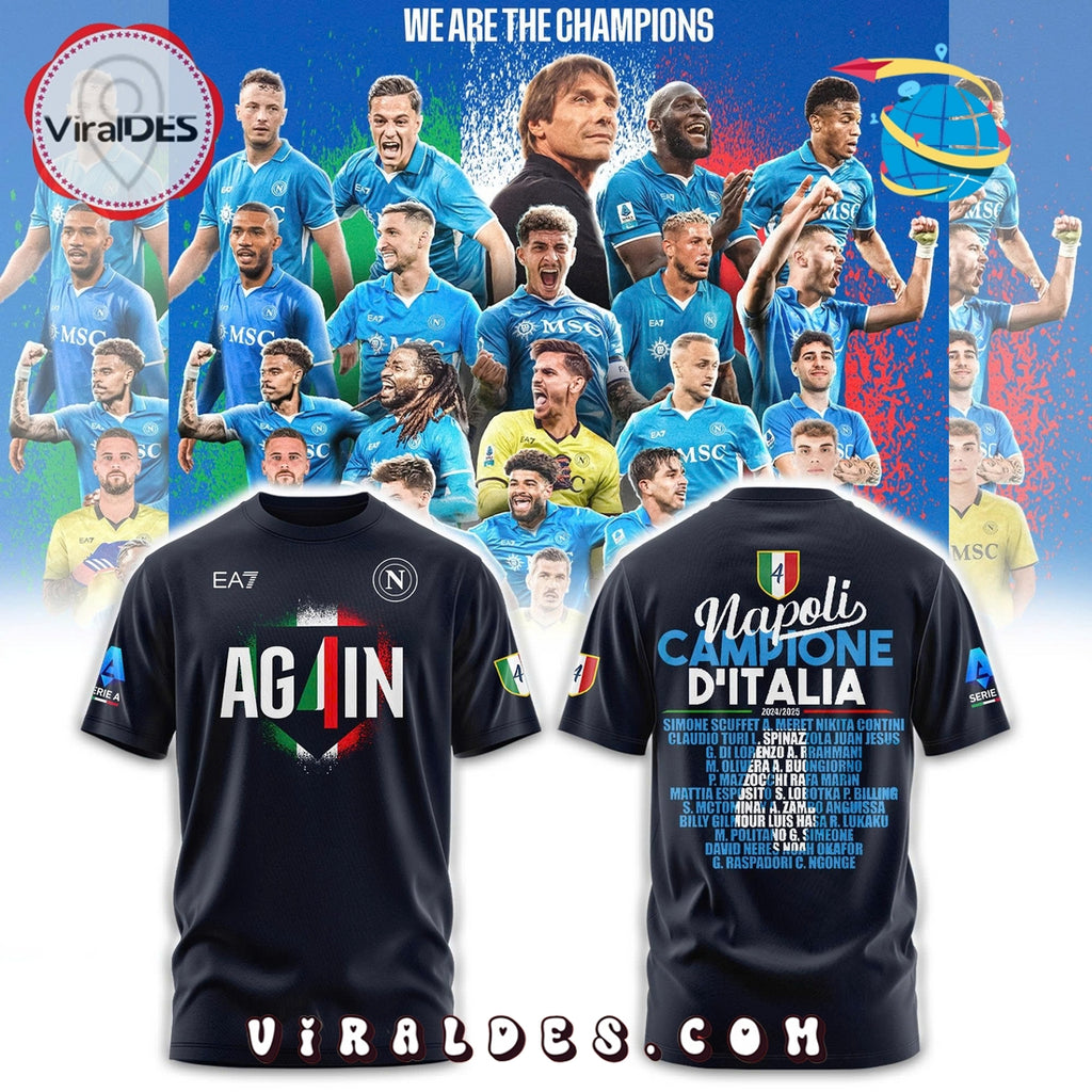 SSC Napoli Campioni d’Italia 2024 2025 Black Hoodie