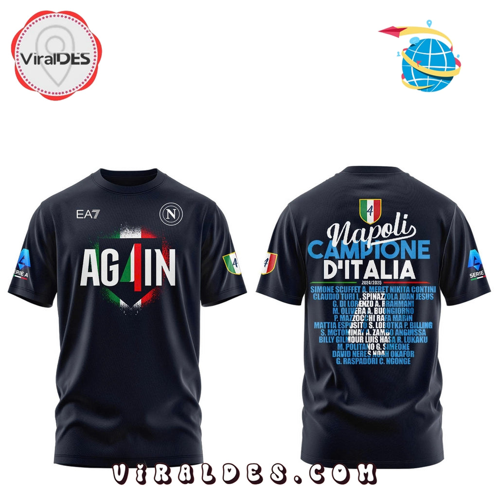 SSC Napoli Campioni d’Italia 2024 2025 Black Hoodie