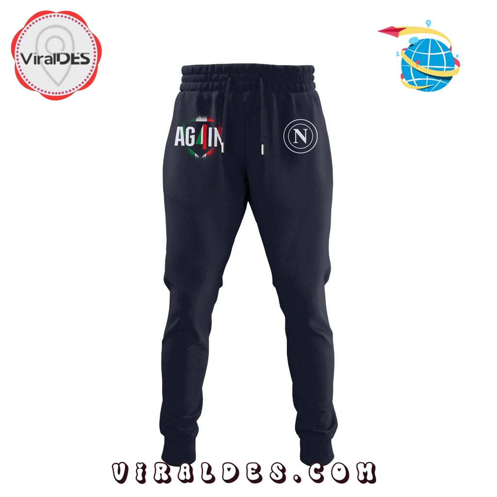 SSC Napoli Campioni d’Italia 2025 Black Hoodie, Long Pants