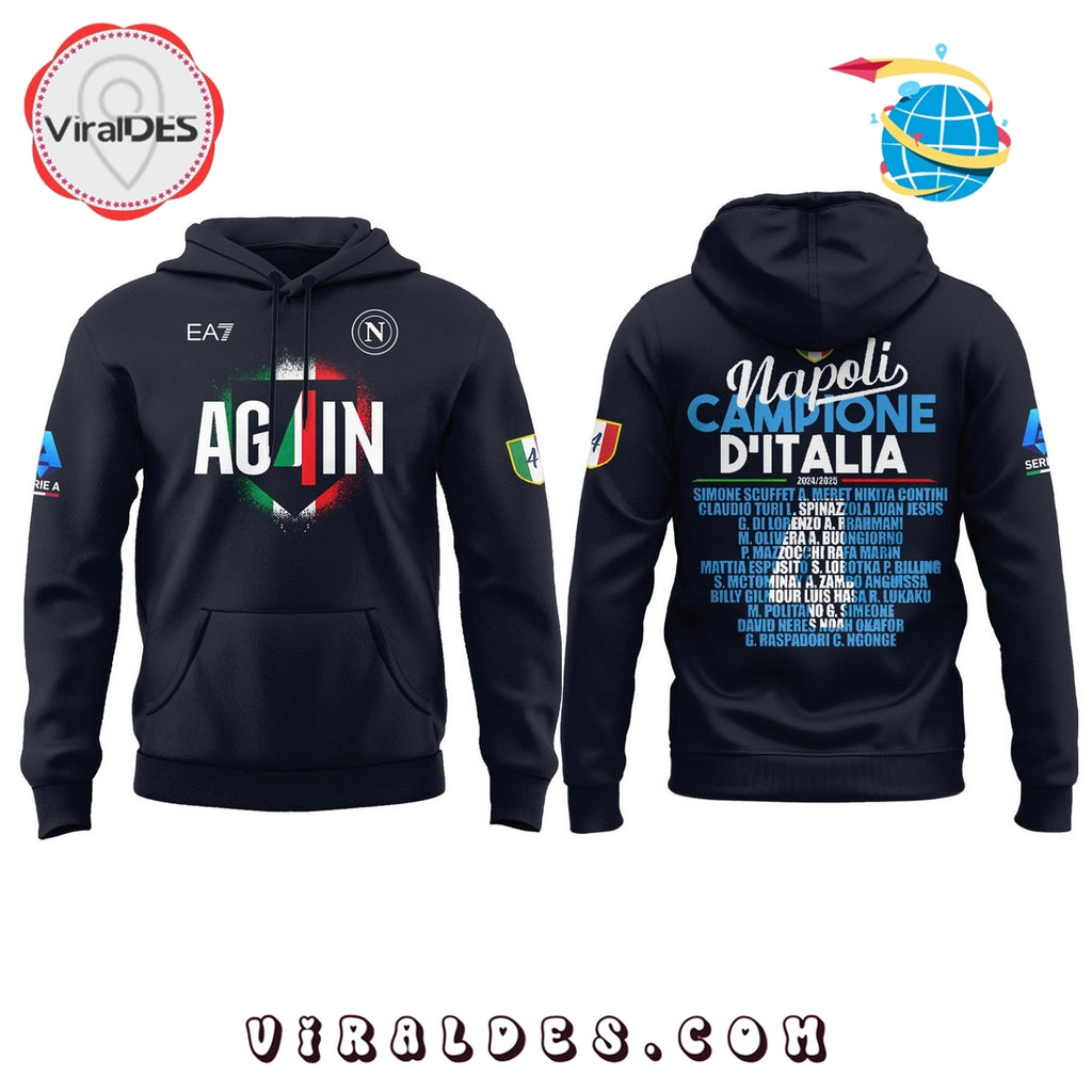 SSC Napoli Campioni d’Italia Black Hoodie, Long Pants