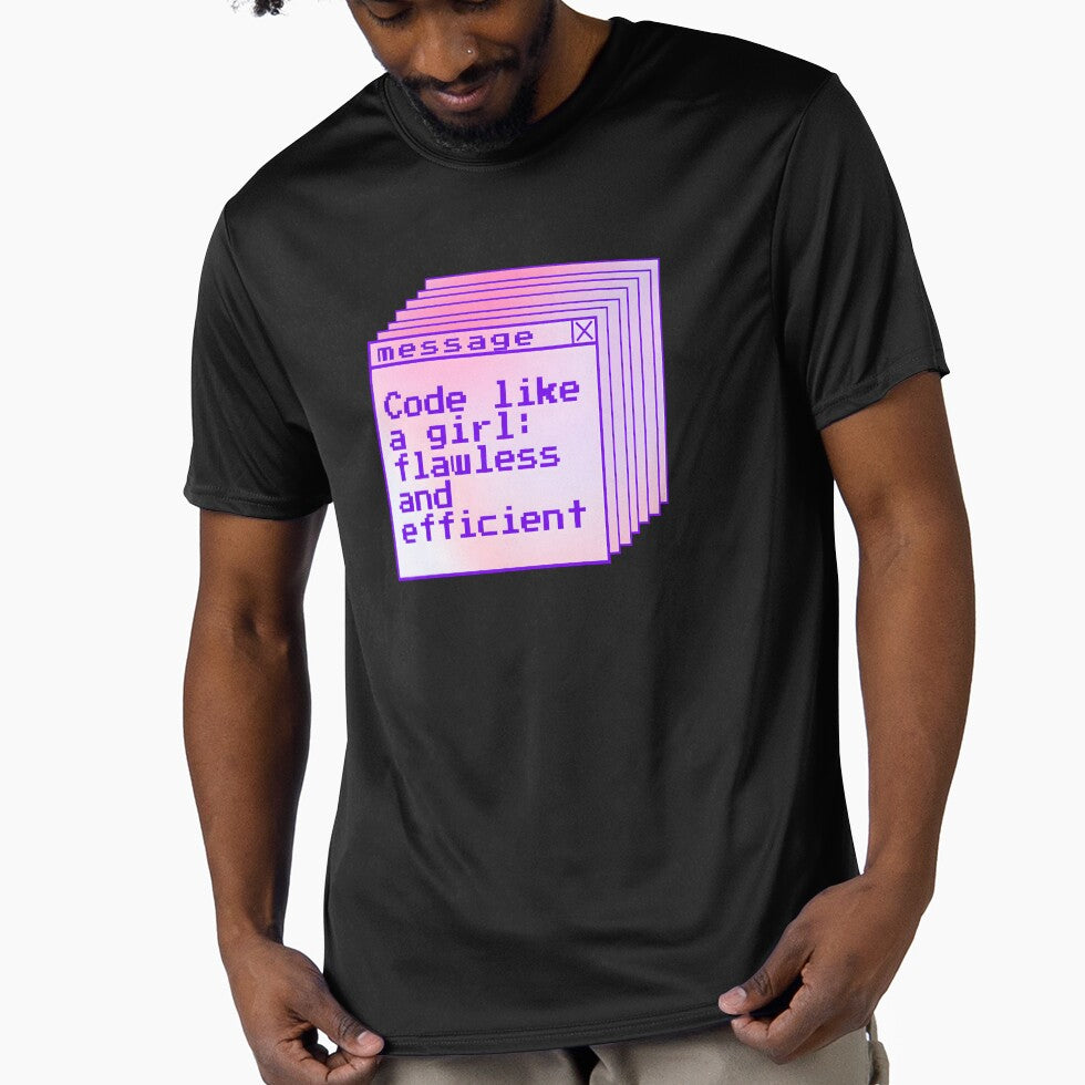 Code Like a Girl: Flawless and Efficient Programmer girly pixel Design. Gift For female programmers and coders by Unitepeople
