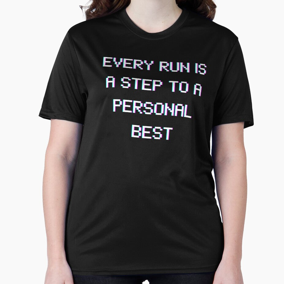 Every Run Is a Step to a Personal Best – Pixel Style Gaming Quote by PHRASEandSTYLE