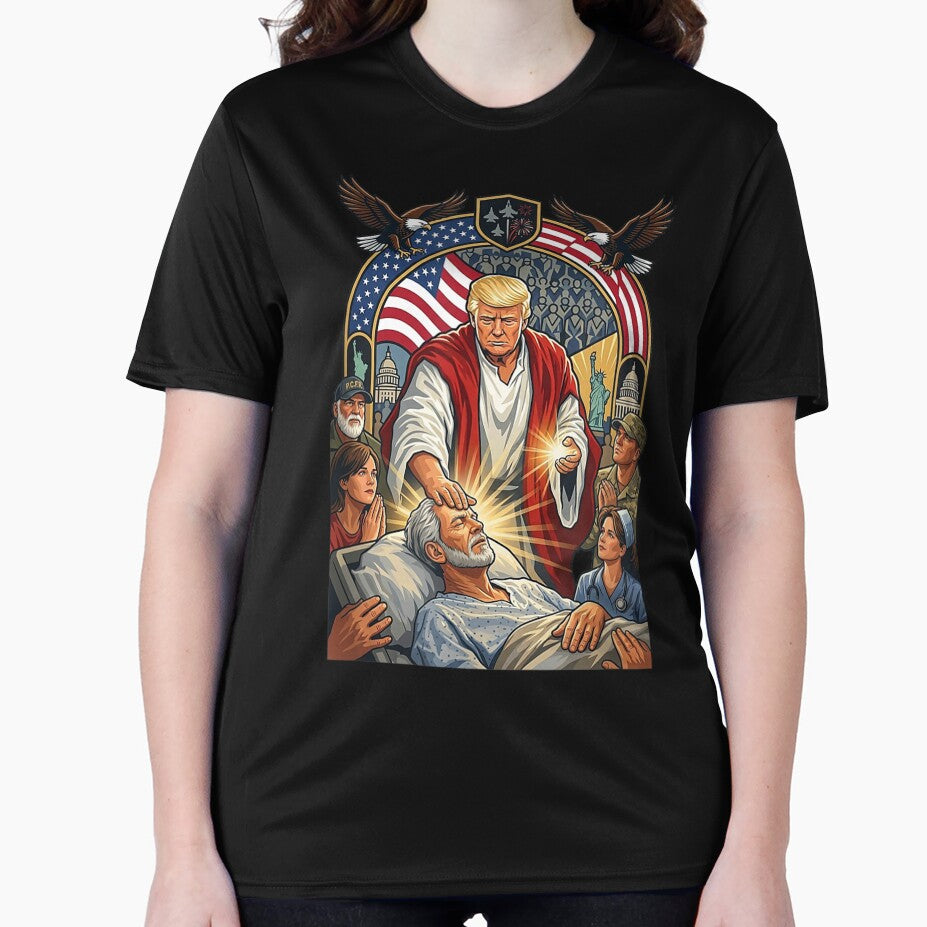 Trump as Jesus Graphic Trump Patriotic US Flag Eagle by MidzzSky