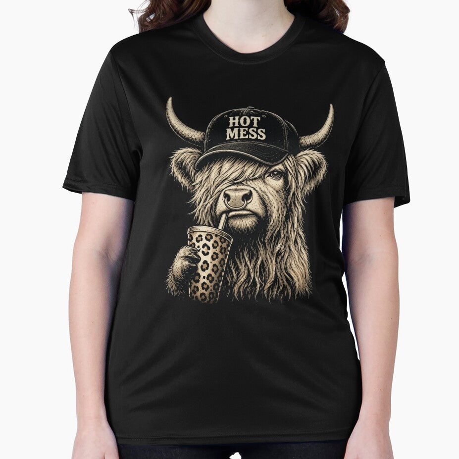Sassy Highland Cow Hot Mess Iced Coffee Vintage by haitrieuic96