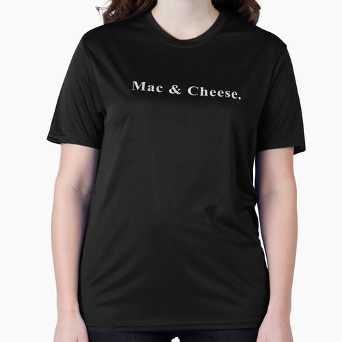 "Mac & Cheese." – Minimalist Anti-Design Aesthetic Text T-Shirt | Ironic Safe Food Tee by Guilty Kick