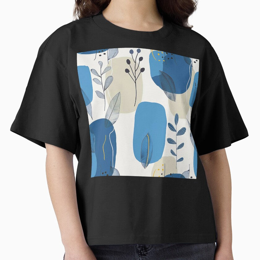 Boho-Style Cool Blue Hues Abstract Art Designs by DEC02