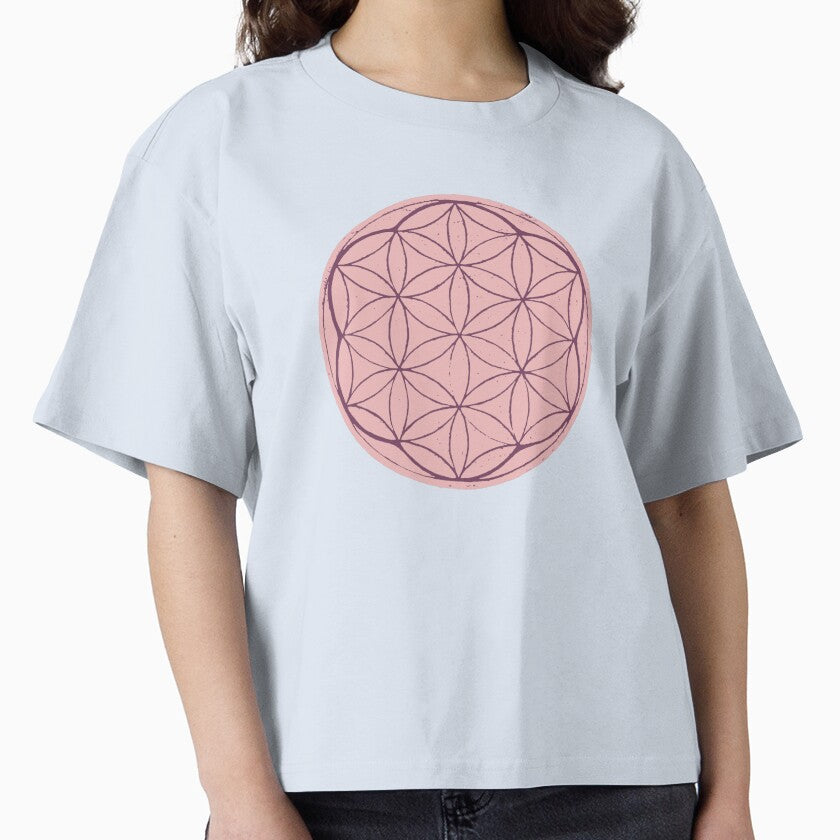 Flower of Life Linocut - Rose + Beet by Irene Estelle