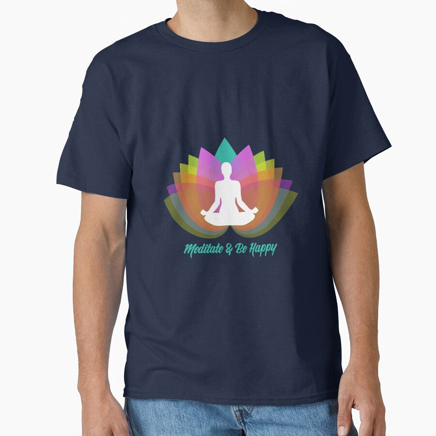 Meditate and be happy yoga by Khushi Graphics