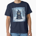 The Solstice Singer - Celtic Folklore Grey Cat in Winter Snow by Englandbear