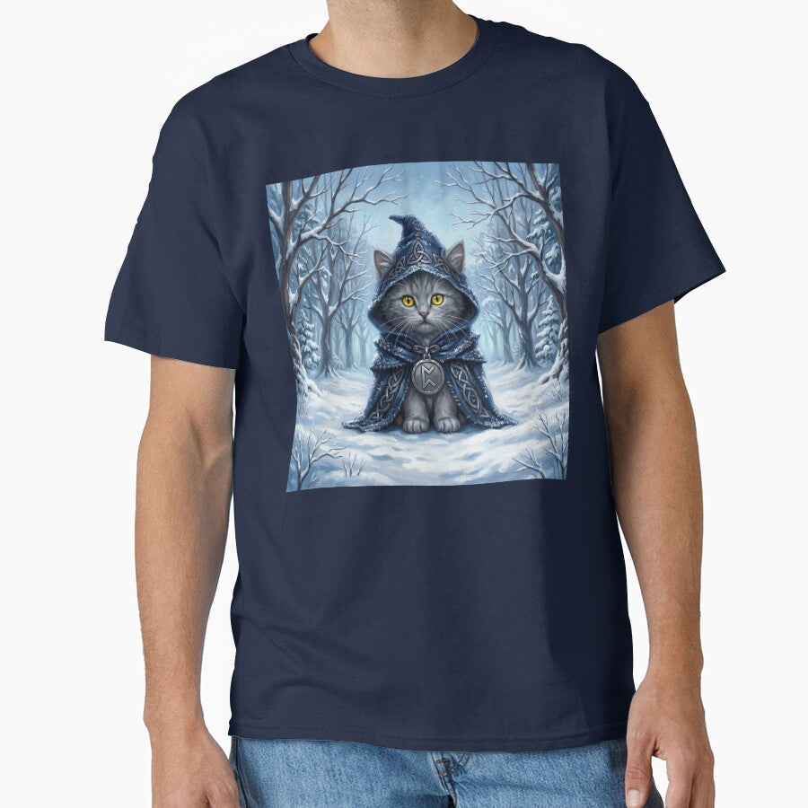 The Solstice Singer - Celtic Folklore Grey Cat in Winter Snow by Englandbear