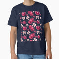 Coquette Cherry Pattern Pink Bow Aesthetic Soft Girl Tshirt by HopeAndHustle
